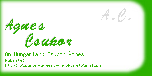 agnes csupor business card